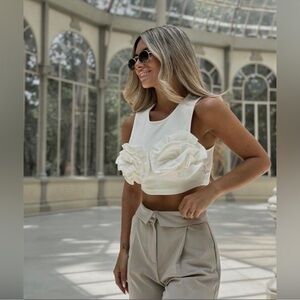 ZARA MIXED RIB TOP WORN ONE SIZE L (runs small)!